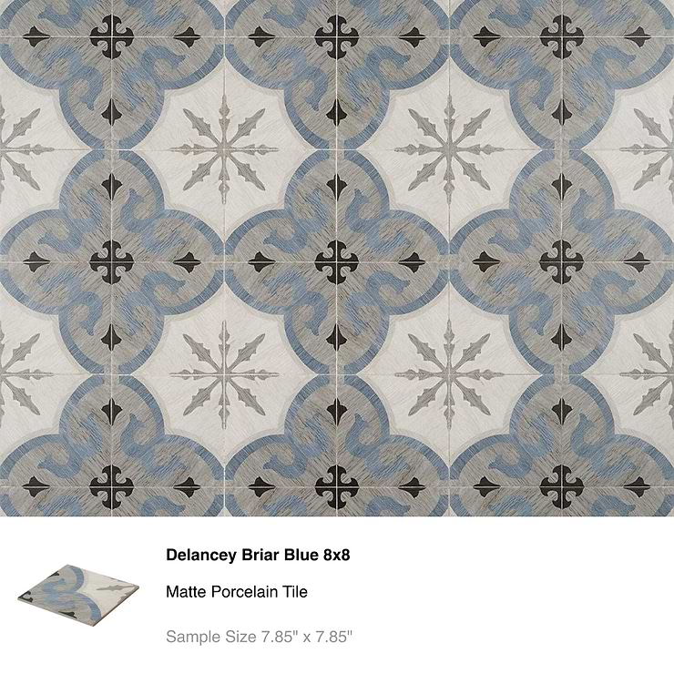 Top Selling Blue Encaustic Porcelain Wall Tiles Sample Bundle (5)