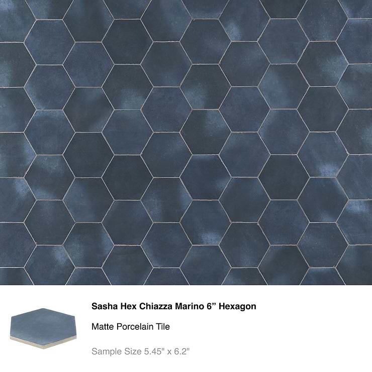 Top Selling Blue Hexagon Tiles Sample Bundle (5)