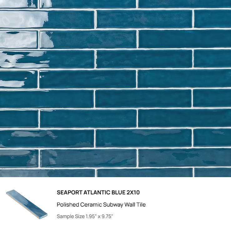 Top Selling Blue Zellige Ceramic Subway Tiles Sample Bundle (5)