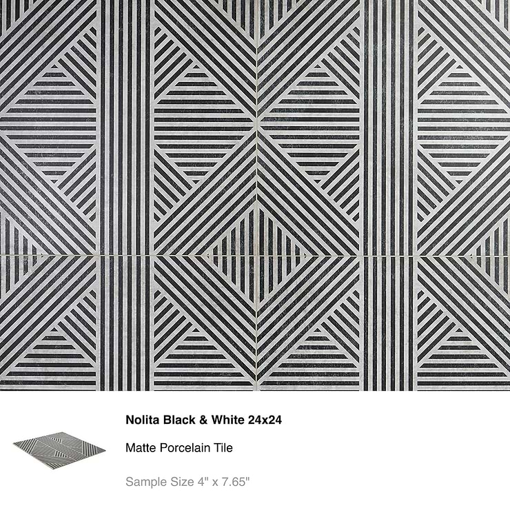 Top Selling Black and White Patterned Tiles Sample Bundle (5) 