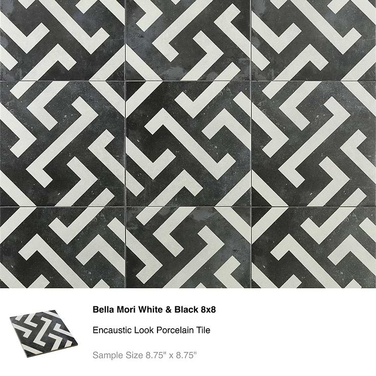 Top Selling Black and White Patterned Tiles Sample Bundle (5) 