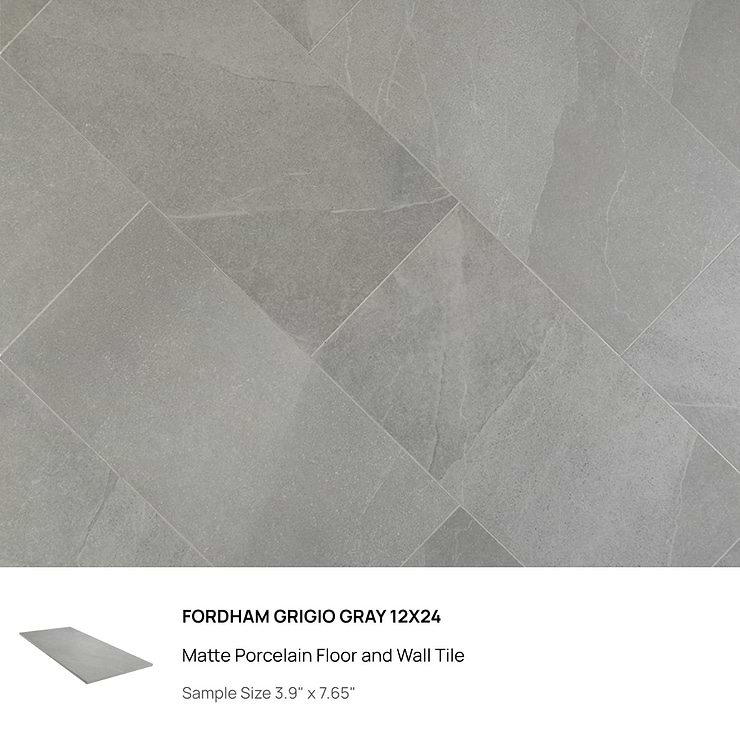 Top Selling Gray 12x24 Floor Porcelain Tiles Sample Bundle (5)