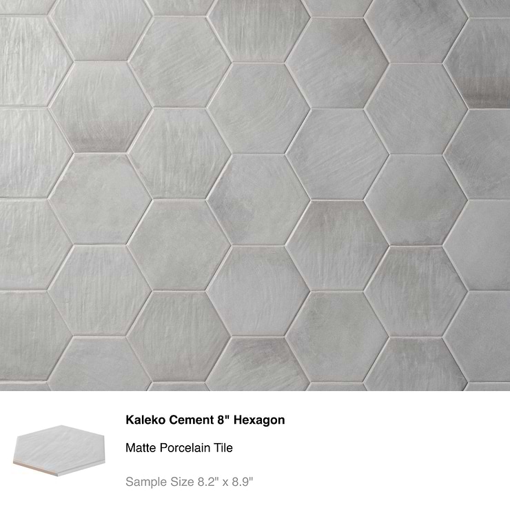 Top Selling Gray Porcelain Hexagon Tiles Sample Bundle (5)