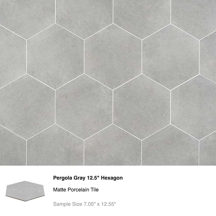 Top Selling Gray Porcelain Hexagon Tiles Sample Bundle (5)