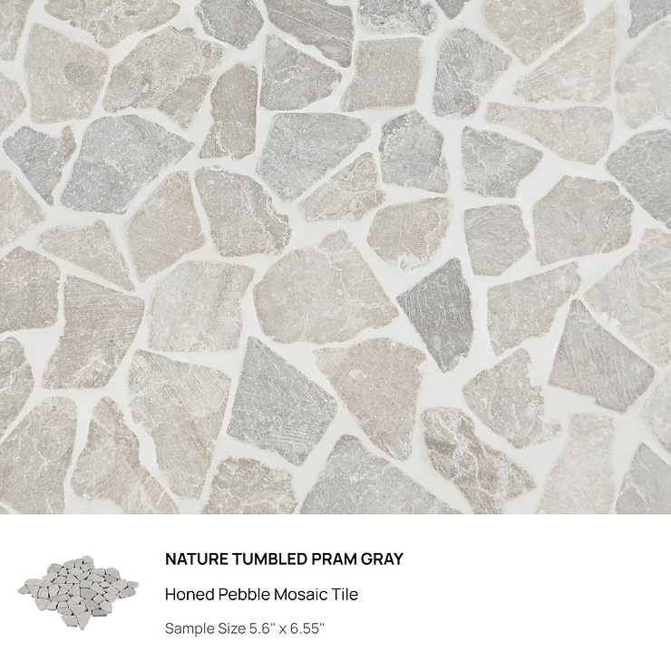 Top Selling Gray Pebblestone Mosaic Tiles Sample Bundle (5)