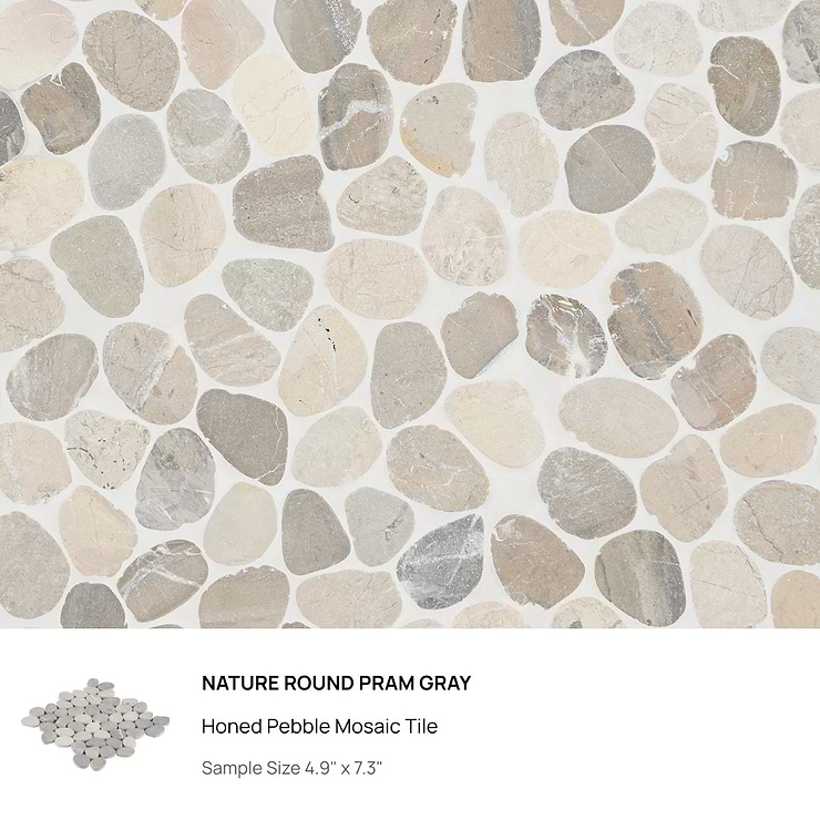 Top Selling Gray Pebblestone Mosaic Tiles Sample Bundle (5)