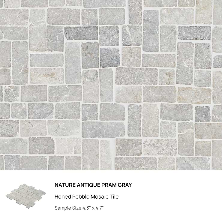 Top Selling Gray Pebblestone Mosaic Tiles Sample Bundle (5)