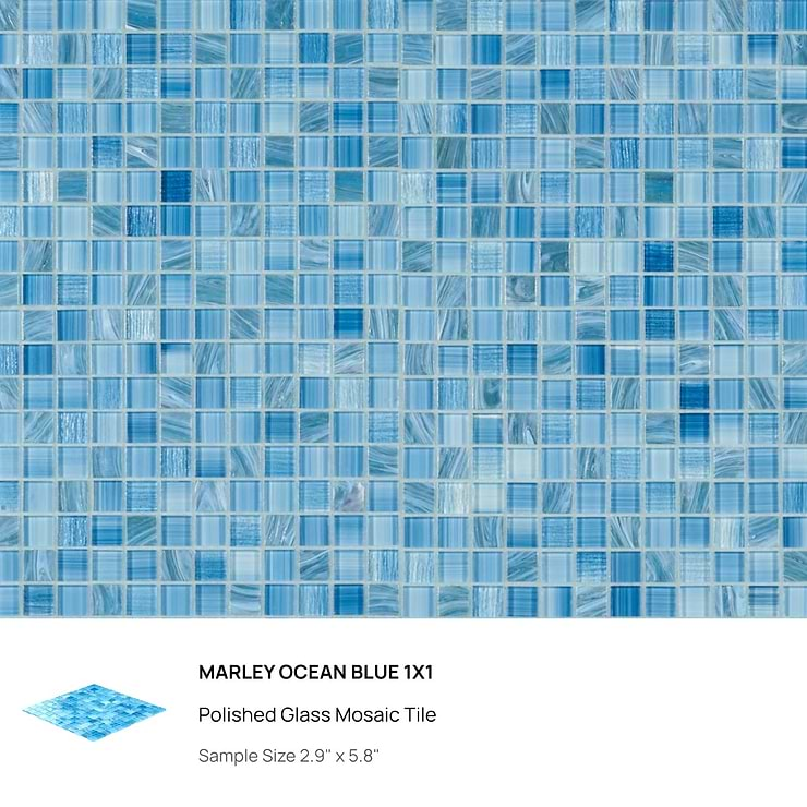 Top Selling Pool Glass Tiles Sample Bundle (5)