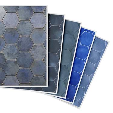 Sample Bundle Top Selling Blue Hexagon Tiles