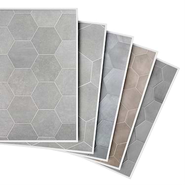 Sample Bundle 5 Best Selling Gray Hexagon Tiles
