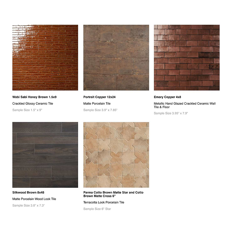 Top Selling Brown Tiles Sample Bundle (5)