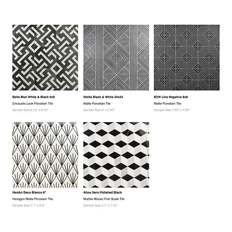 Sample Bundle 5 Best Selling Black and White Tiles