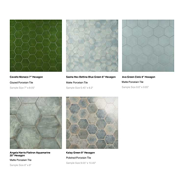 Sample Bundle Top Selling Green Hexagon Tiles