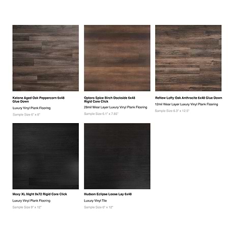 Sample Bundle 5 Best Selling Dark Tone Vinyl Flooring Tiles