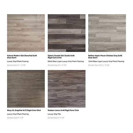 Top Selling Warm Gray Luxury Vinyl Flooring Tiles Sample Bundle (5)