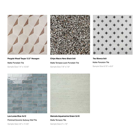 Top Selling Mid Century Tiles Sample Bundle (5)