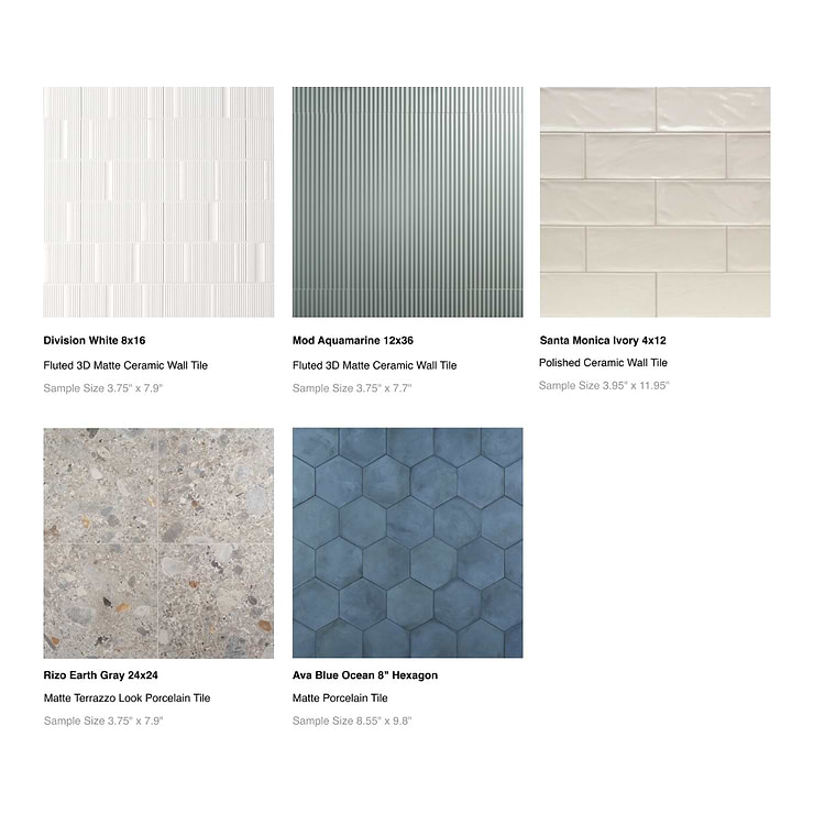 Top Selling Modern Porcelain and Ceramic Tiles Sample Bundle (5)