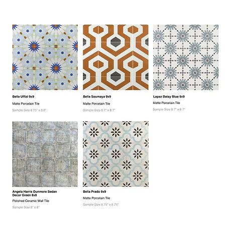 Sample Bundle 5 Best Selling Mediterranean Pattern Tiles