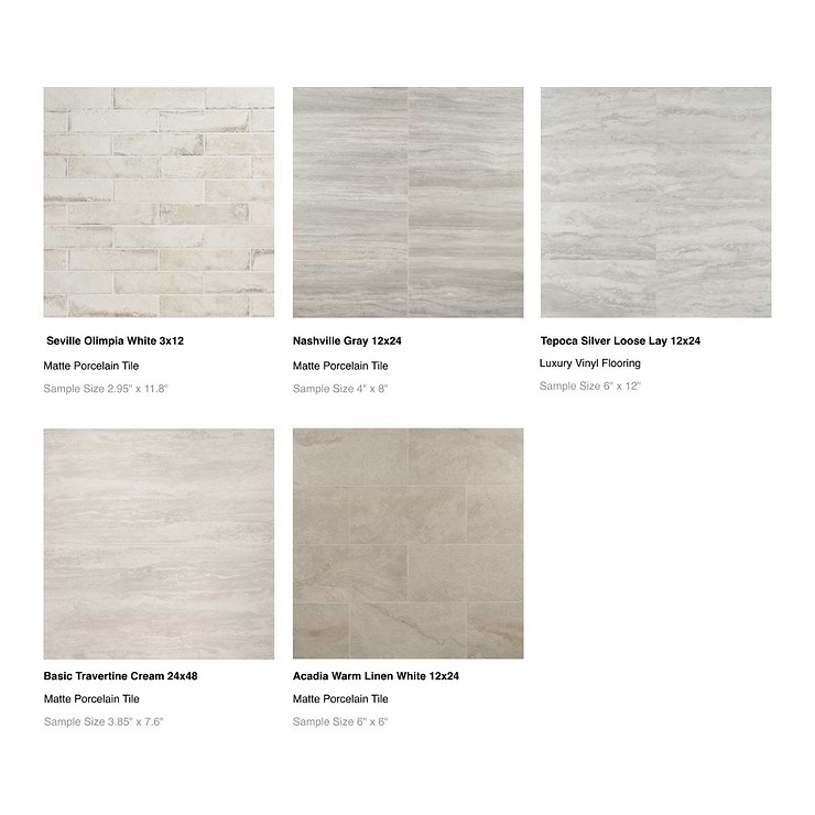 Top Selling Travertine Look Tiles Sample Bundle (5)