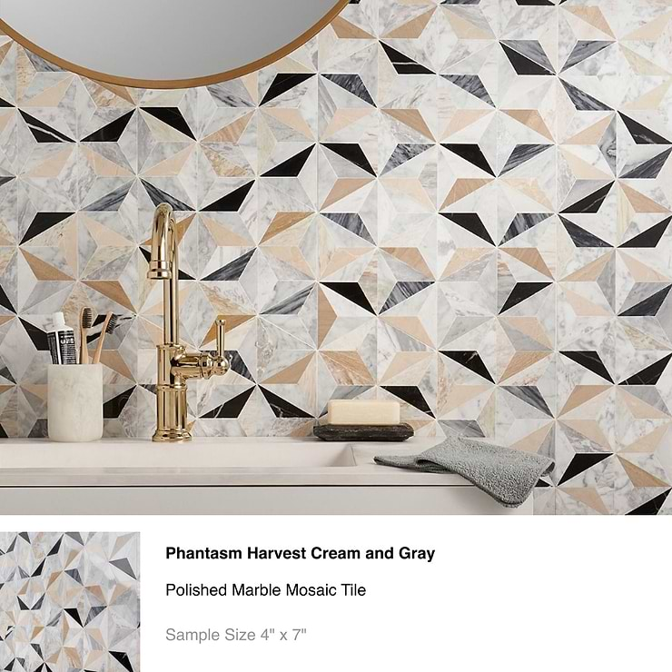 Top Selling Art Deco Marble Tiles Sample Bundle (5)