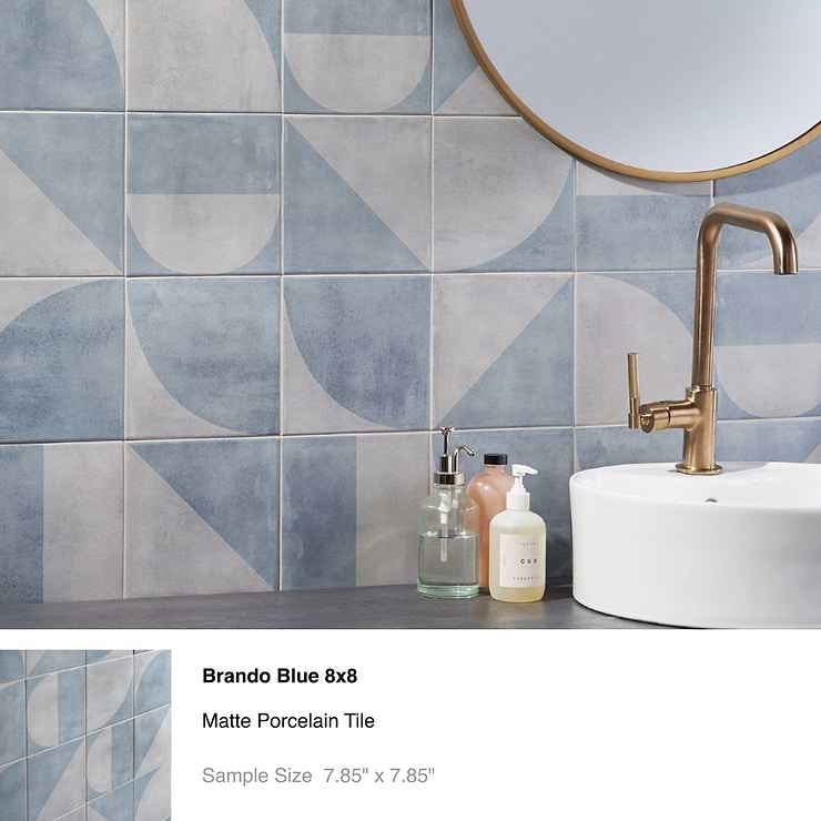 Top Selling Blue Encaustic Porcelain Wall Tiles Sample Bundle (5)