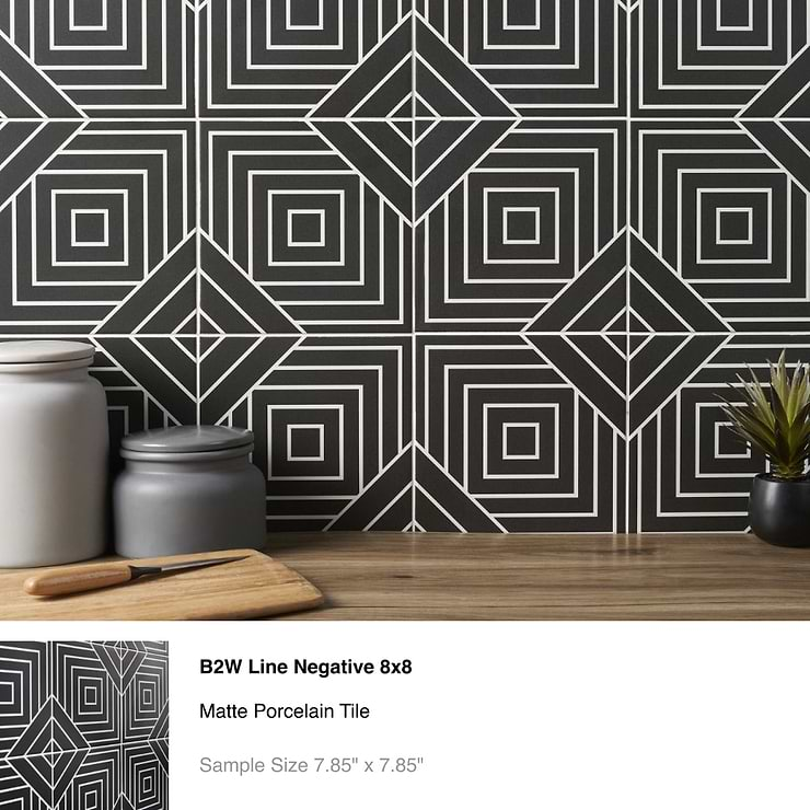 Top Selling Black and White Patterned Tiles Sample Bundle (5) 