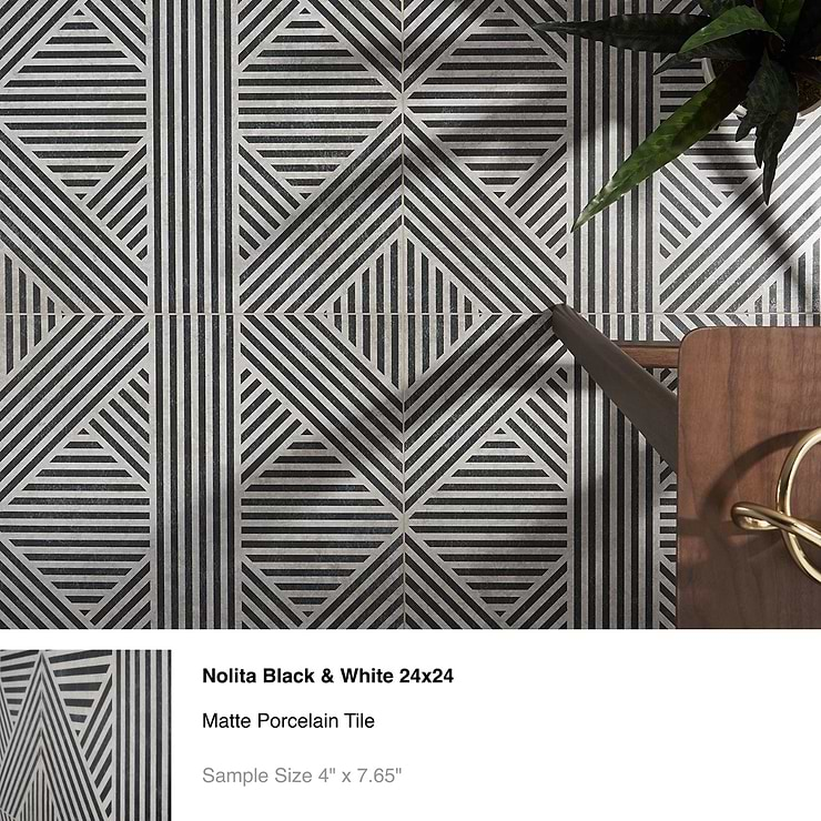 Top Selling Black and White Patterned Tiles Sample Bundle (5) 