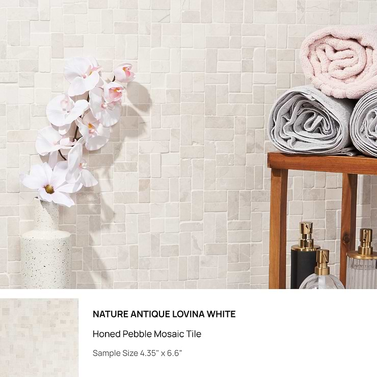 Top Selling Cream Pebblestone Mosaic Tiles Sample Bundle (5)