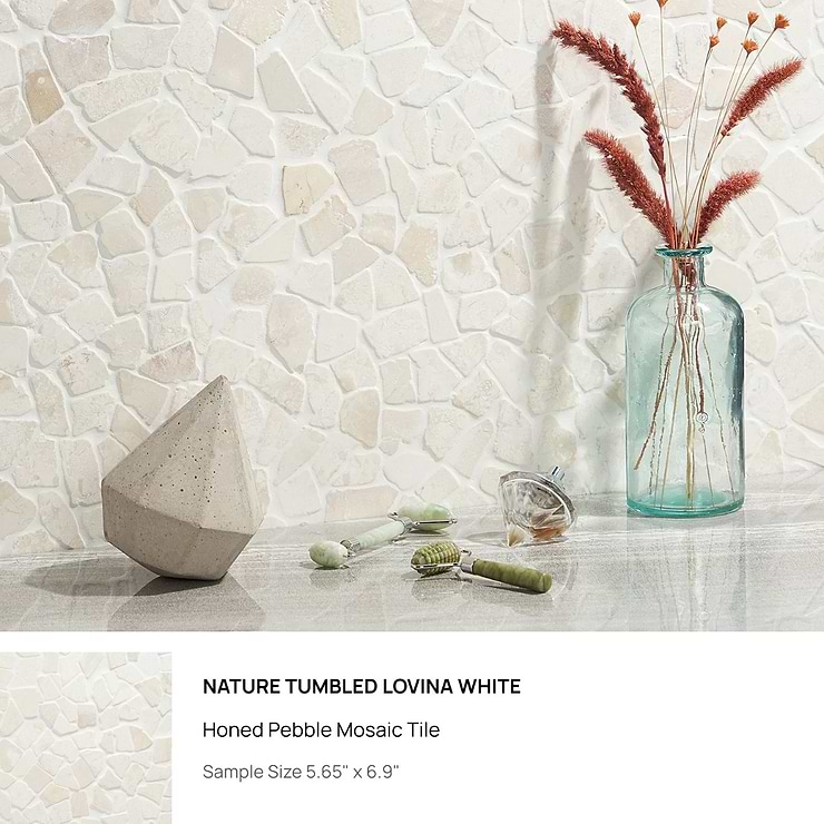 Top Selling Cream Pebblestone Mosaic Tiles Sample Bundle (5)