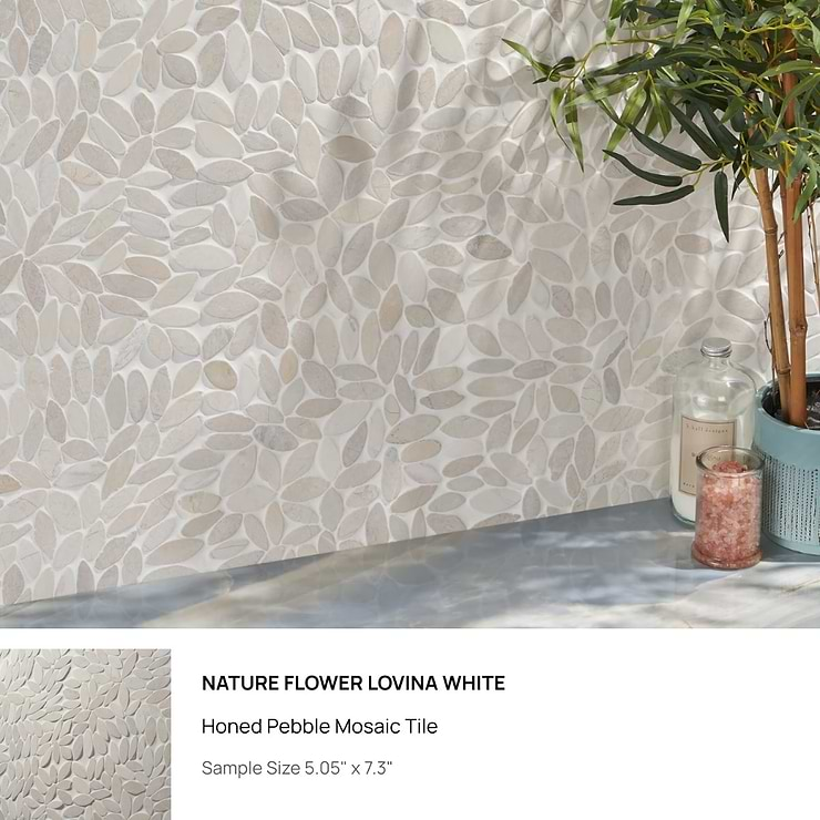 Top Selling Cream Pebblestone Mosaic Tiles Sample Bundle (5)