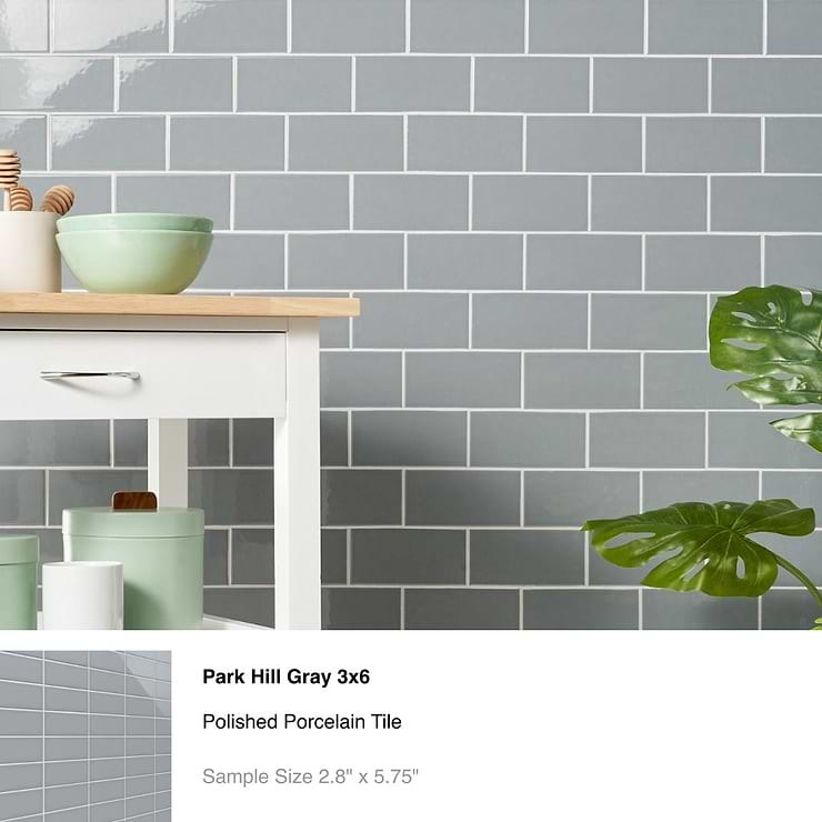 Top Selling Gray Porcelain and Ceramic Subway Tiles Sample Bundle (5)