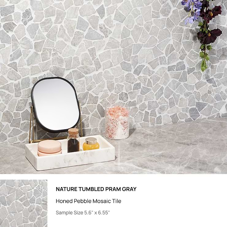 Top Selling Gray Pebblestone Mosaic Tiles Sample Bundle (5)