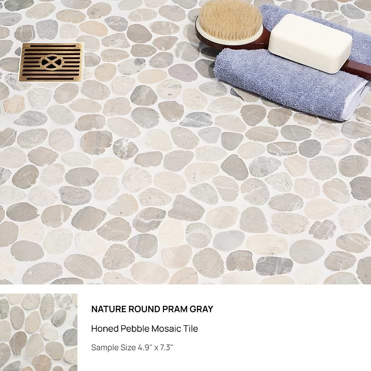 Top Selling Gray Pebblestone Mosaic Tiles Sample Bundle (5)