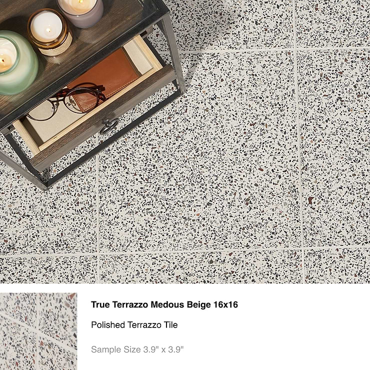 Top Selling Light Color Real Terrazzo Tiles Sample Bundle (5)