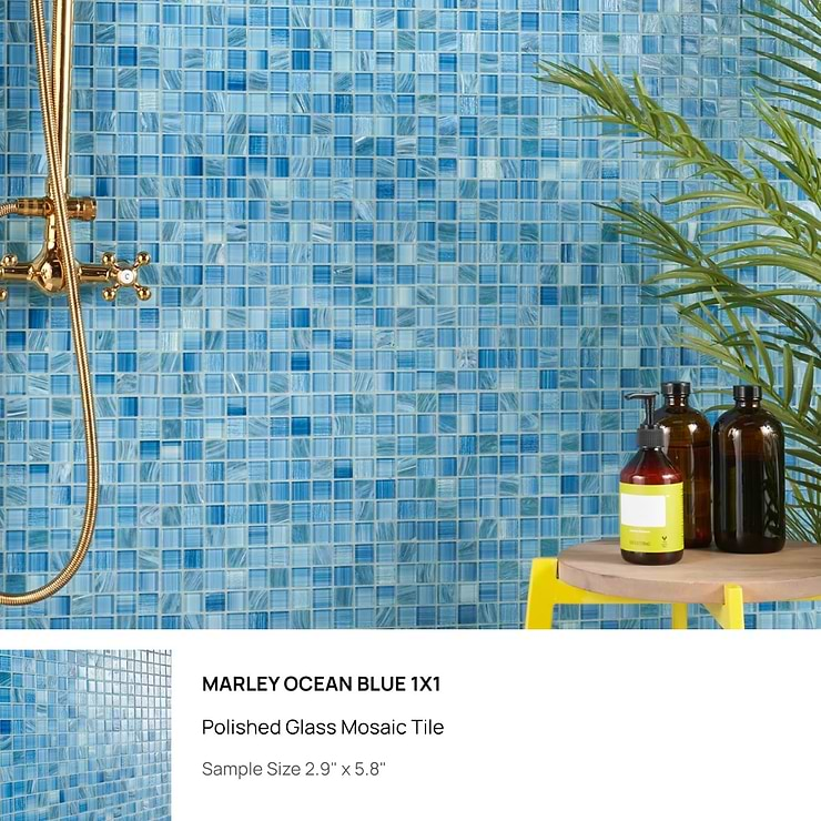 Top Selling Pool Glass Tiles Sample Bundle (5)