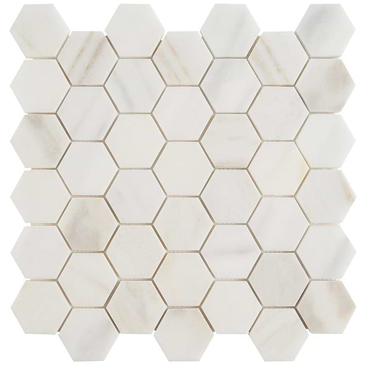 White Jade 2" Hexagon Polished Marble Mosaic