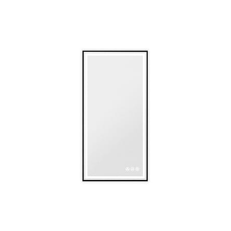 Mage Matte Black 18x36" Framed Rectangle LED Mirror