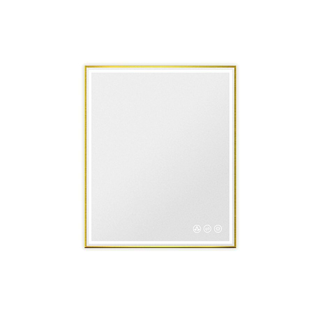 Mage Brushed Gold 30x36" Framed Rectangle LED Mirror