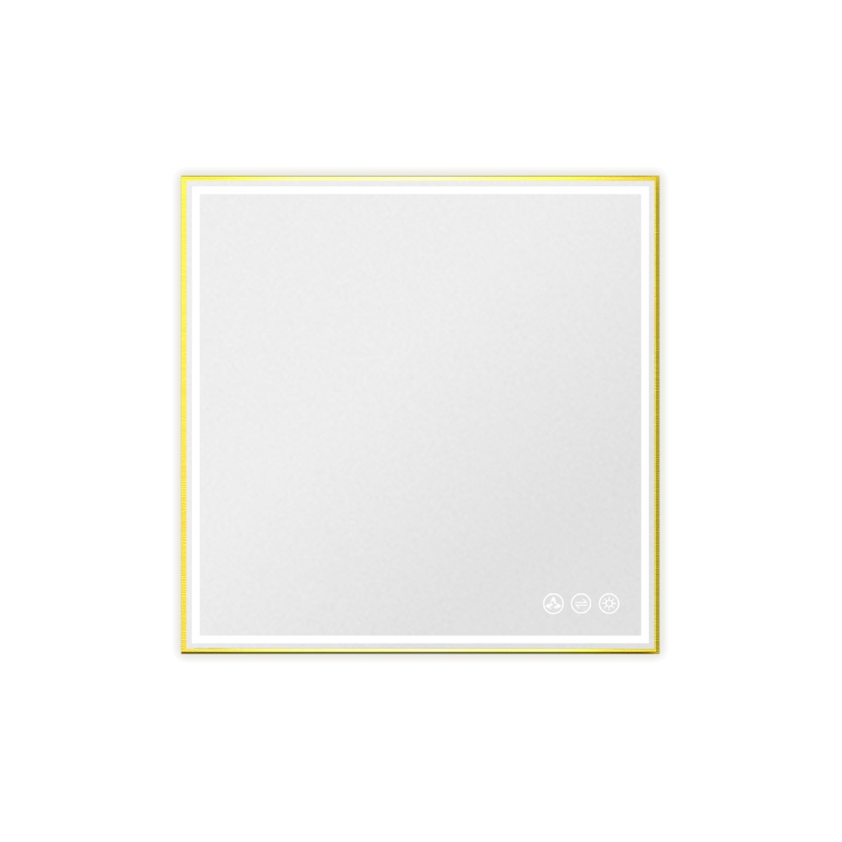 Mage Brushed Gold 36x36" Framed Square LED Mirror