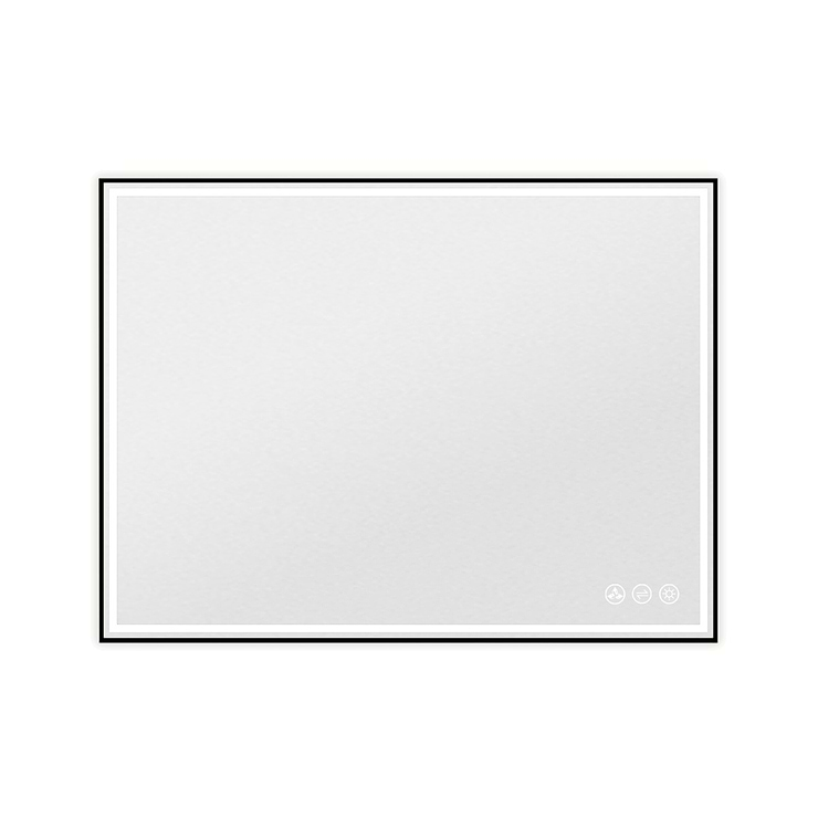 Mage Matte Black 48x36" Framed Rectangle LED Mirror