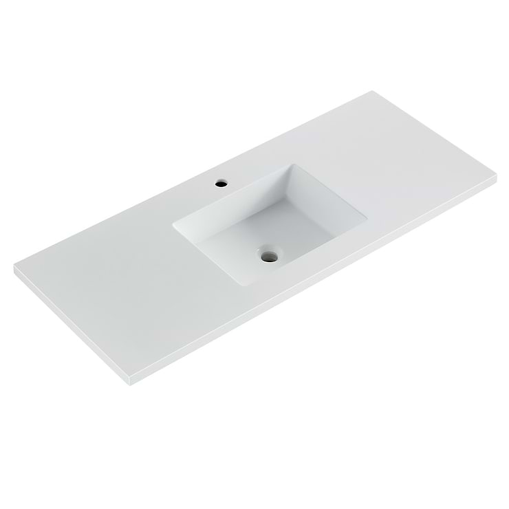 Gibson Light Wood 48" Single Vanity with Integrated White Acrylic Top