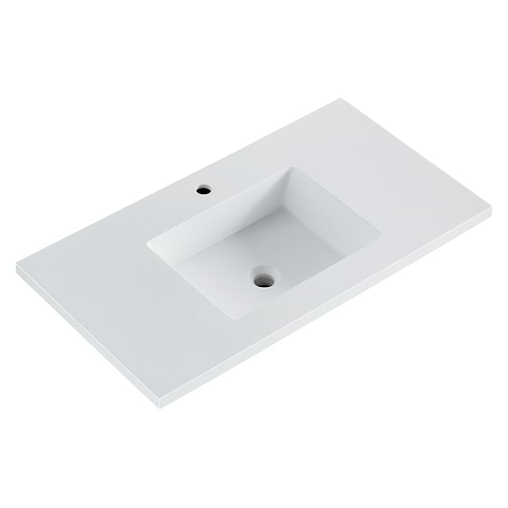 Gibson White 36" Single Vanity with Integrated White Acrylic Top