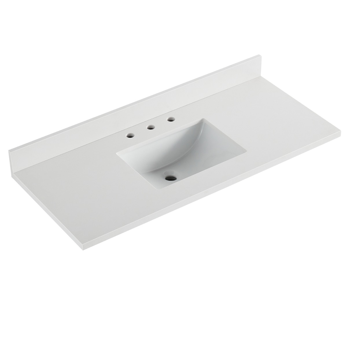 Bungalow White and Silver 48" Single Vanity with Pure White Quartz Top
