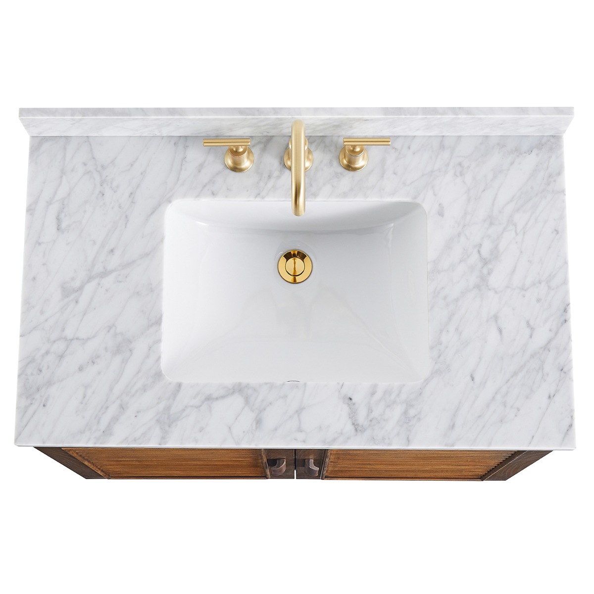 Lowell Dark Walnut 36" Single Vanity with Carrara Marble Top