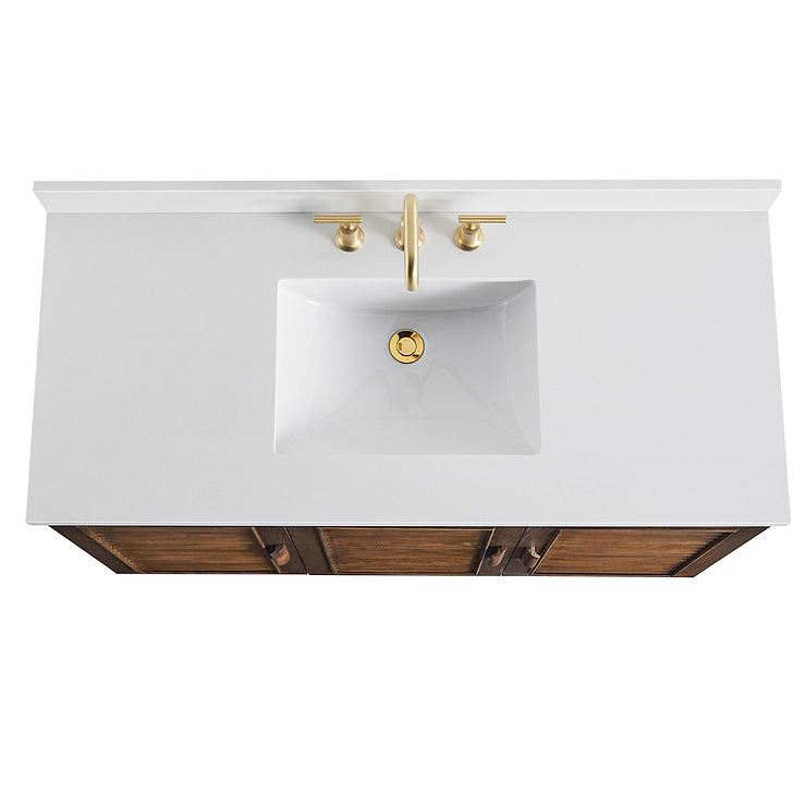 Lowell Dark Walnut 48" Single Vanity with Pure White Quartz Top