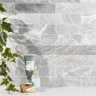 Nordic Gray 3X10 Satin Marble Subway Tile