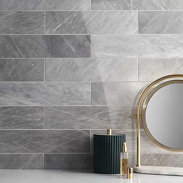 Earth Gray 3x12 Polished Marble Subway Tile