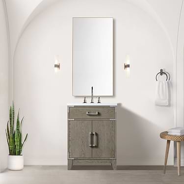 Aiden Gray Oak 24" Single Vanity with Integrated White Acrylic Top