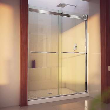 Essence-H 60x76" Reversible Sliding Shower Alcove Door with Clear Glass in Chrome by DreamLine