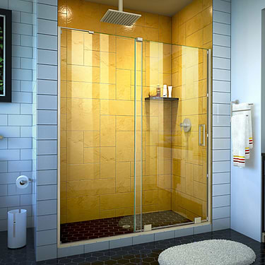 Mirage-Z 60x72" Reversible Sliding Shower Alcove Door with Clear Glass in Brushed Nickel by DreamLine